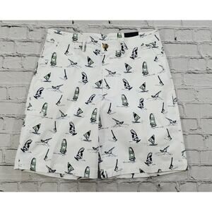 Boca Classics Sailboat Print Cell pocket White Shorts MENS SIZE 30